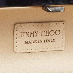 Pre Owned Jimmy Choo Black Crystal Metal Frame Clutch