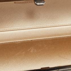 Pre Owned Jimmy Choo Black Crystal Metal Frame Clutch