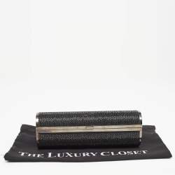 Pre Owned Jimmy Choo Black Crystal Metal Frame Clutch