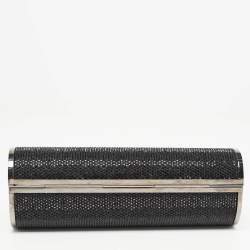 Pre Owned Jimmy Choo Black Crystal Metal Frame Clutch