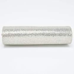 Pre Owned Jimmy Choo Gold Glitter Lurex Fabric Twill Tube Clutch