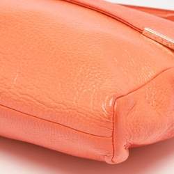 Pre Owned Jimmy Choo Neon Orange Leather Flap Shoulder Bag