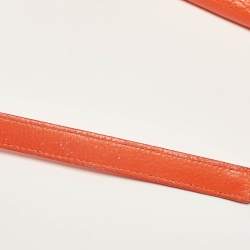 Pre Owned Jimmy Choo Neon Orange Leather Flap Shoulder Bag