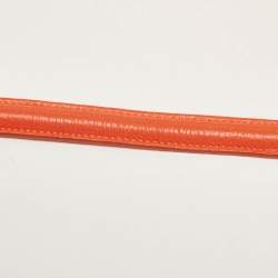 Pre Owned Jimmy Choo Neon Orange Leather Flap Shoulder Bag