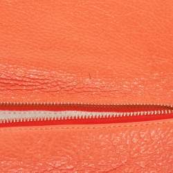 Pre Owned Jimmy Choo Neon Orange Leather Flap Shoulder Bag