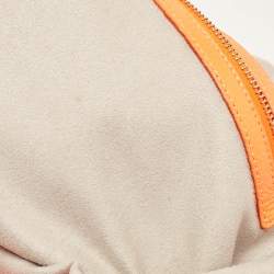 Pre Owned Jimmy Choo Neon Orange Leather Flap Shoulder Bag