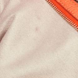 Pre Owned Jimmy Choo Neon Orange Leather Flap Shoulder Bag