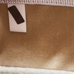 Pre Owned Jimmy Choo Silver Watersnake Leather Twill Tube Clutch