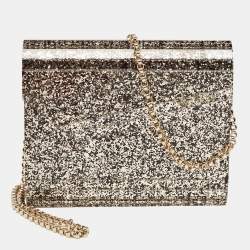 Jimmy Choo Gold Acrylic and Leather Candy Chain Clutch 