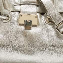 Jimmy Choo Gold Leather Rosalie Satchel