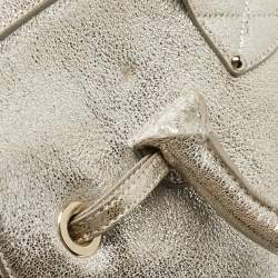 Jimmy Choo Gold Leather Rosalie Satchel