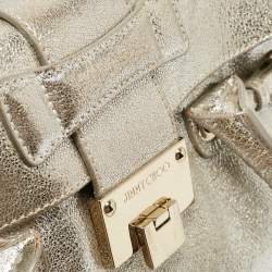 Jimmy Choo Gold Leather Rosalie Satchel