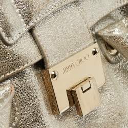 Jimmy Choo Gold Leather Rosalie Satchel