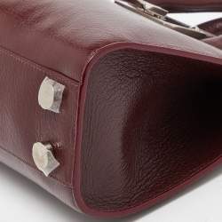 Pre Owned Jimmy Choo Red Leather Rosalie Tote