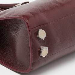 Pre Owned Jimmy Choo Red Leather Rosalie Tote