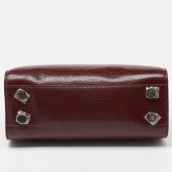 Pre Owned Jimmy Choo Red Leather Rosalie Tote