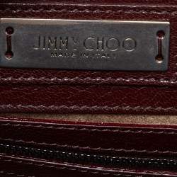 Pre Owned Jimmy Choo Red Leather Rosalie Tote