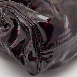 Pre Owned Jimmy Choo Red Leopard Print Patent Leather Ramona Shoulder Bag