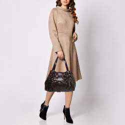 Pre Owned Jimmy Choo Red Leopard Print Patent Leather Ramona Shoulder Bag