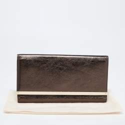 Pre Owned Jimmy Choo Metallic Leather Milla Clutch