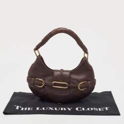 Jimmy Choo Dark Brown Leather Talita Hobo
