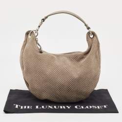 Jimmy Choo Beige Suede Small Studded Sky Hobo