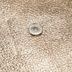 Pre Owned Jimmy Choo Gold Leather Large Reese Clutch