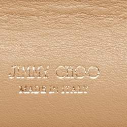 Pre Owned Jimmy Choo Gold Leather Large Reese Clutch