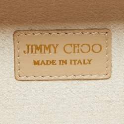 Pre Owned Jimmy Choo Gold/Silver Glitter Lurex Fabric Twill Tube Clutch