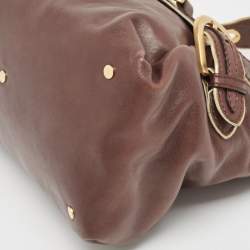 Pre Owned Jimmy Choo Brown/Gold Leather Tulita Shoulder Bag