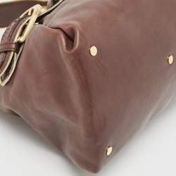 Pre Owned Jimmy Choo Brown/Gold Leather Tulita Shoulder Bag