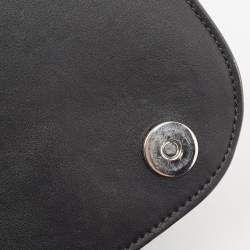 Pre Owned Jimmy Choo Black Leather Varenne Studded Flap Crossbody Bag