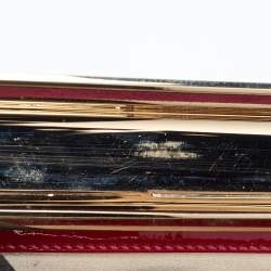 Pre Owned Jimmy Choo Red Patent Leather Carmen Frame Clutch 