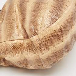 Jimmy Choo Cream Watersnake Leather Sky Bangle Hobo