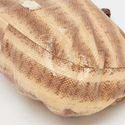 Jimmy Choo Cream Watersnake Leather Sky Bangle Hobo