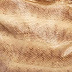 Jimmy Choo Cream Watersnake Leather Sky Bangle Hobo