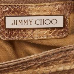 Jimmy Choo Cream Watersnake Leather Sky Bangle Hobo