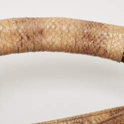 Jimmy Choo Cream Watersnake Leather Sky Bangle Hobo