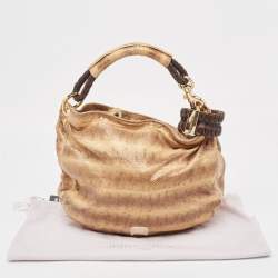 Jimmy Choo Cream Watersnake Leather Sky Bangle Hobo