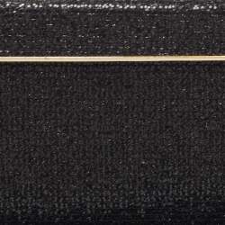 Jimmy Choo Black Fabric and Glitter Frame Clutch