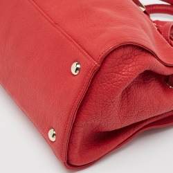 Pre Owned Jimmy Choo Red Leather Rosalie Satchel