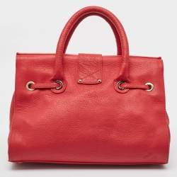 Pre Owned Jimmy Choo Red Leather Rosalie Satchel