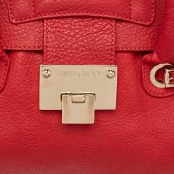 Pre Owned Jimmy Choo Red Leather Rosalie Satchel
