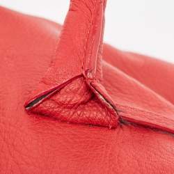 Pre Owned Jimmy Choo Red Leather Rosalie Satchel