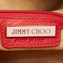 Pre Owned Jimmy Choo Red Leather Rosalie Satchel
