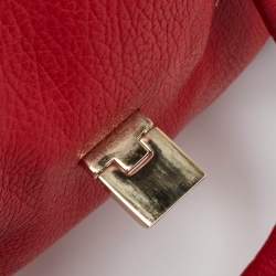 Pre Owned Jimmy Choo Red Leather Rosalie Satchel