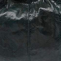 Jimmy Choo Dark Green Python Chain Detail Tote