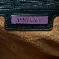 Jimmy Choo Dark Green Python Chain Detail Tote