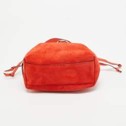 Jimmy Choo Orange Suede Callie Drawstring Bucket Bag