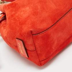 Jimmy Choo Orange Suede Callie Drawstring Bucket Bag